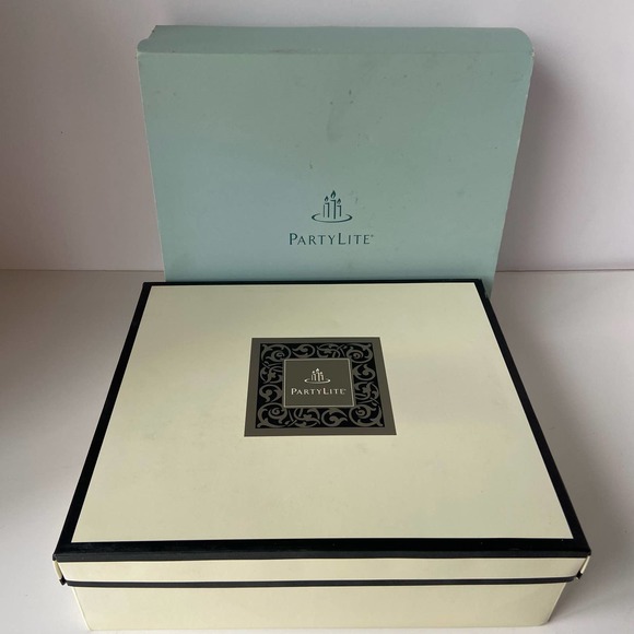 PartyLite Santa Candle Snuffer Holder Gift Set Peppermint Bark Retired w/ Box - Picture 6 of 9